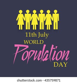 illustration of a Creative a beautiful greeting for World Population Day.