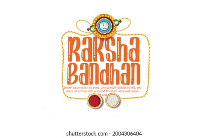 illustration of Creative beautiful Rakhi for Indian festival of Raksha Bandhan with background