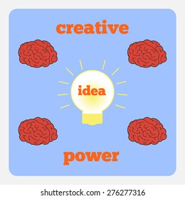 Illustration creative brain, the idea of the power of
