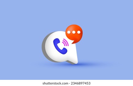 illustration creative call center icon bubble talk online symbols isolated on background.3d design cartoon style. 