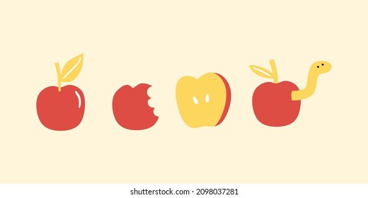 illustration creative collection of apples, vector