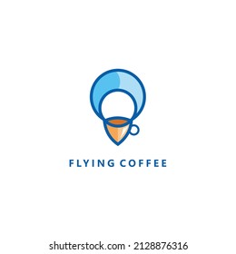 Illustration creative flying coffee for symbol or logo company
