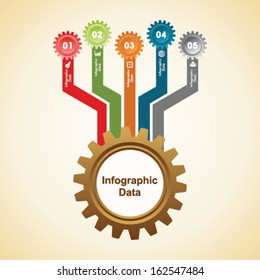 Illustration of creative gears Info-graphics options banner  