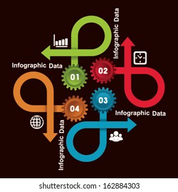 Illustration of creative gears Info-graphics options banner  