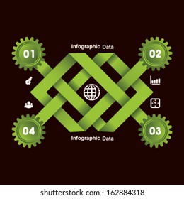 Illustration of creative gears Info-graphics options banner  