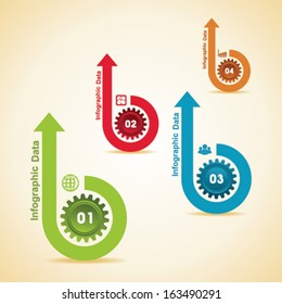 Illustration of creative gears Info-graphics options banner  