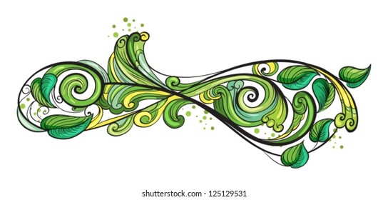 Illustration of a creative green border on a white background