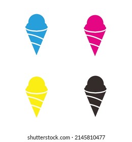 Illustration creative ice cream CMYK vector stock template