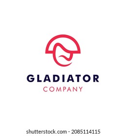 Illustration creative idea abstract head face helmet strong protective spartan for fighter army gladiator empire logo design premium vector
