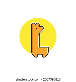 illustration creative idea beautiful alpaca or llama animal with simple mascot emblem cartoon character for mammal toon animal  logo design premium vector
