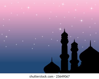 illustration, creative islamic holly background frame