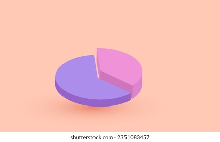 illustration creative isometric donut business chart cartoon vector icon 3d  symbols isolated on background.3d design cartoon style. 