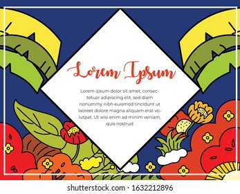 Illustration Creative layout on nature frame templates. greeting card