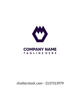 Illustration creative logo design concept hexagonal paw