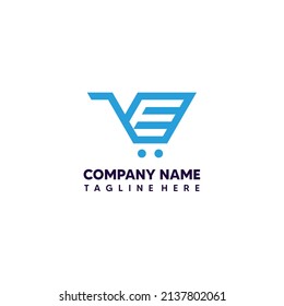 Illustration creative logo design concept E-Cart