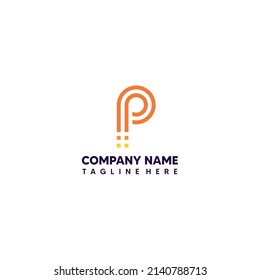 Illustration creative logo design concept letter P