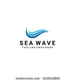 Illustration creative luxury abstract water wave sea Logo icon Template