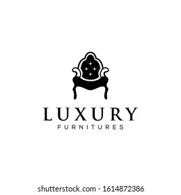 Illustration Creative luxury furniture chair vector design logo template