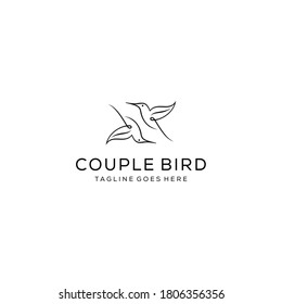 Illustration Creative luxury modern couple bird logo template vector icon
