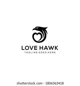 Illustration Creative luxury Modern love Eagle / hawk Logo Vector icon template