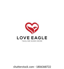 Illustration Creative luxury Modern love Eagle / hawk Logo Vector icon template