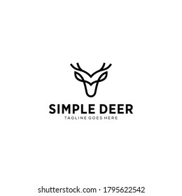 Illustration Creative modern deer logo template silhouette vintage Vector 