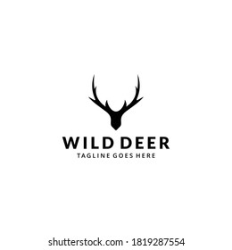 Illustration Creative modern deer logo template silhouette Vector 