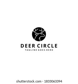 Illustration Creative modern deer logo template silhouette Vector 