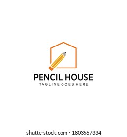 Illustration Creative modern Education logo design illustration using pencil and house icon template