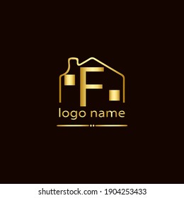 Illustration Creative Modern initial F Real Estate Property and Construction Logo design