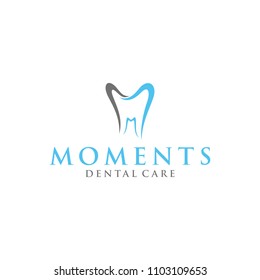 Illustration Creative modern Initial M for dental clinic logo design.
