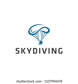 Illustration Creative modern logo inspiration for skydiving sport sign logo design template