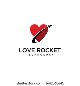 Illustration Creative modern love rocket logo icon vector template