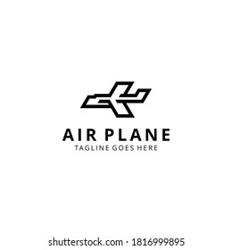 Illustration Creative modern plane sky technology logo icon vector template