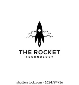 Illustration Creative modern rocket outer space transportation logo icon vector template