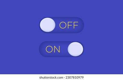 illustration creative on off switch buttons material 3d vector symbols isolated on background.3d design cartoon style. 