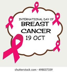 illustration of a Creative poster or banner of Breast Cancer Awareness month with pink ribbon.