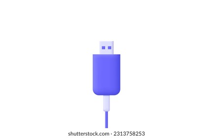 ilustración usb creativo símbolos vectoriales 3d aislados en el fondo.3d estilo de caricatura de diseño. 