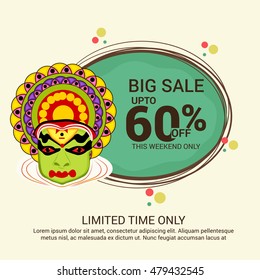 illustration of a Creative Sale Poster design for South Indian Festival celebration.