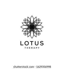 Illustration Creative simple Artistic Lotus Flower with petals logo design illustration