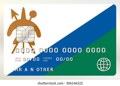 An Illustration of a Credit Card with the Card being the flag of  Lesotho