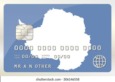 An Illustration of a Credit Card with the Card being the flag of  Antartica