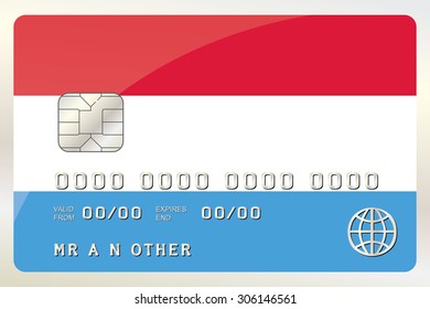 An Illustration of a Credit Card with the Card being the flag of  Luxembourg