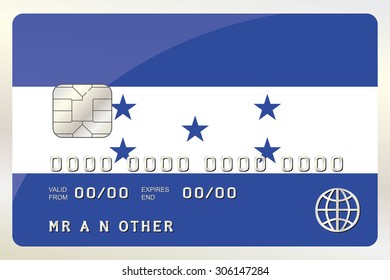 An Illustration of a Credit Card with the Card being the flag of  Honduras