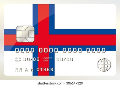 An Illustration of a Credit Card with the Card being the flag of  FaroeIslands