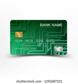 Illustration Credit Card Design Green On Stock Vector (Royalty Free ...