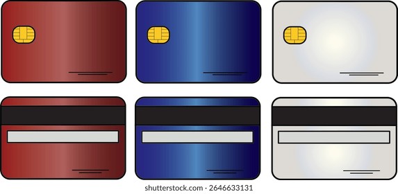 The Illustration of Credit card front and back view vector