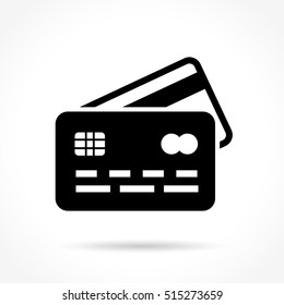 Illustration of credit card icon on white background