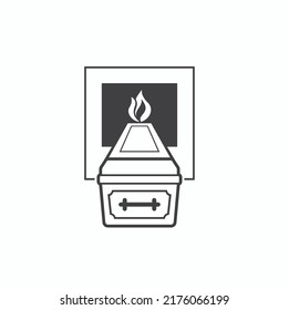 illustration of cremation, cremation icon, vector art.