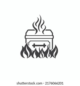 illustration of cremation, cremation icon, vector art.